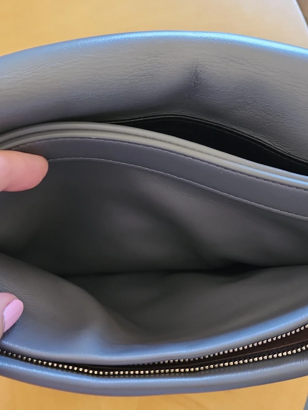 ALLSAINTS Gray Leather Padded Bag